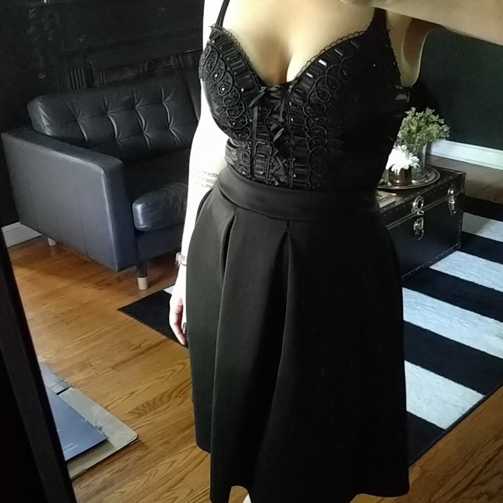 Black bustier top